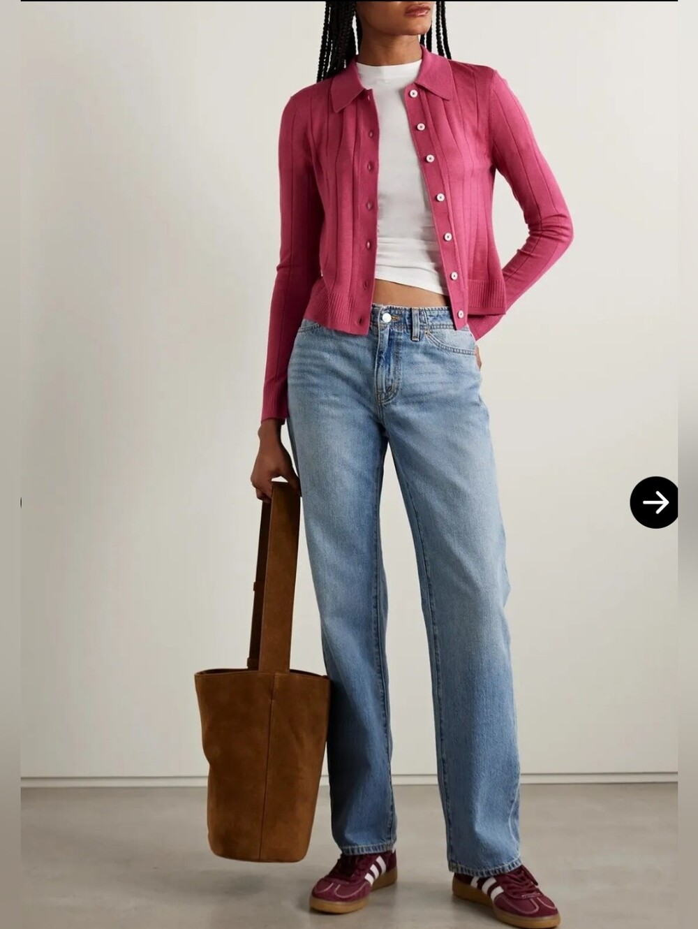 RE/DONE Caroline Ribbed Merino Wool And Silk Cardigan - Picture 5 of 13